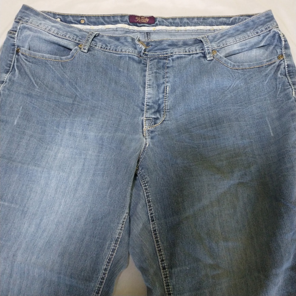 Royalty For Me Blue Straight Leg Jeans with Vintage Look